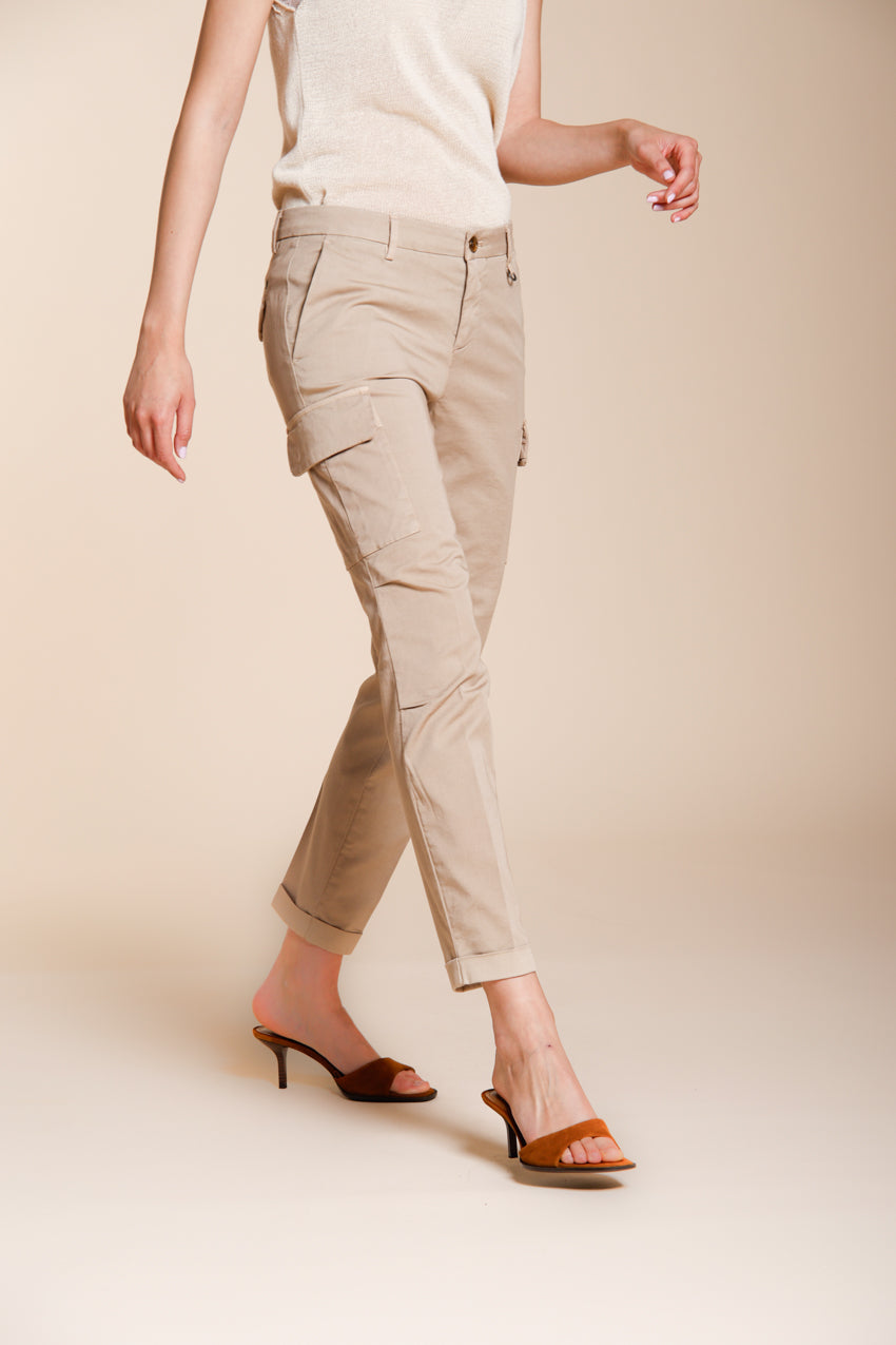 Chile City Damen Cargohose aus Stretch-Gabardine slim fit