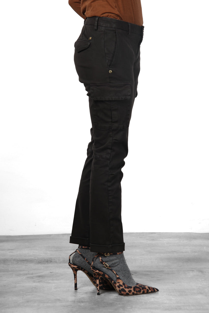Chile City pantalon cargo femme en satin slim fit