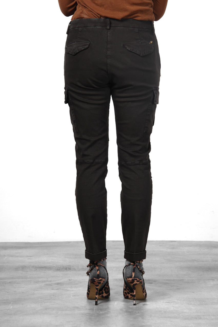 Chile City pantalon cargo femme en satin slim fit