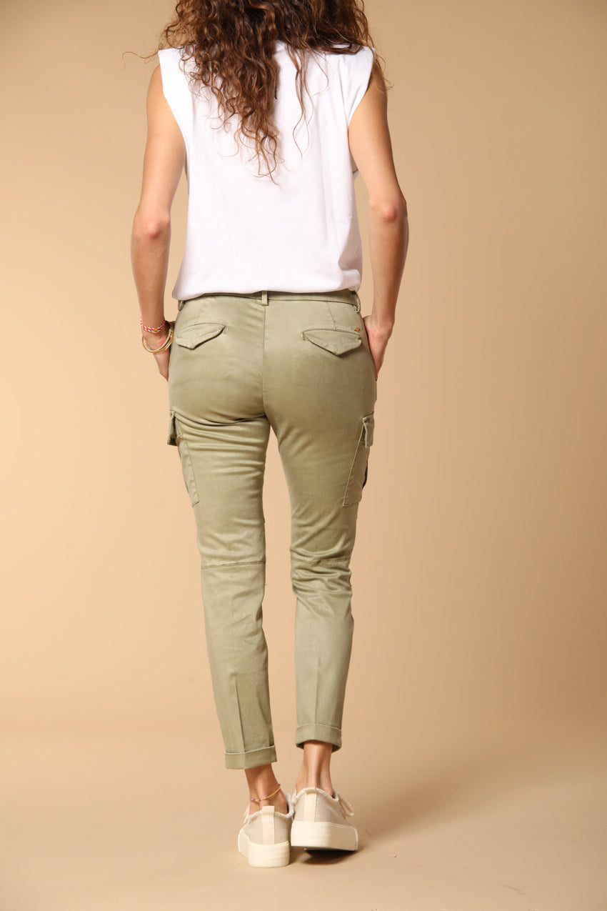 Chile City Pantalon Cargo Femme en Gabardine coupe Curvy