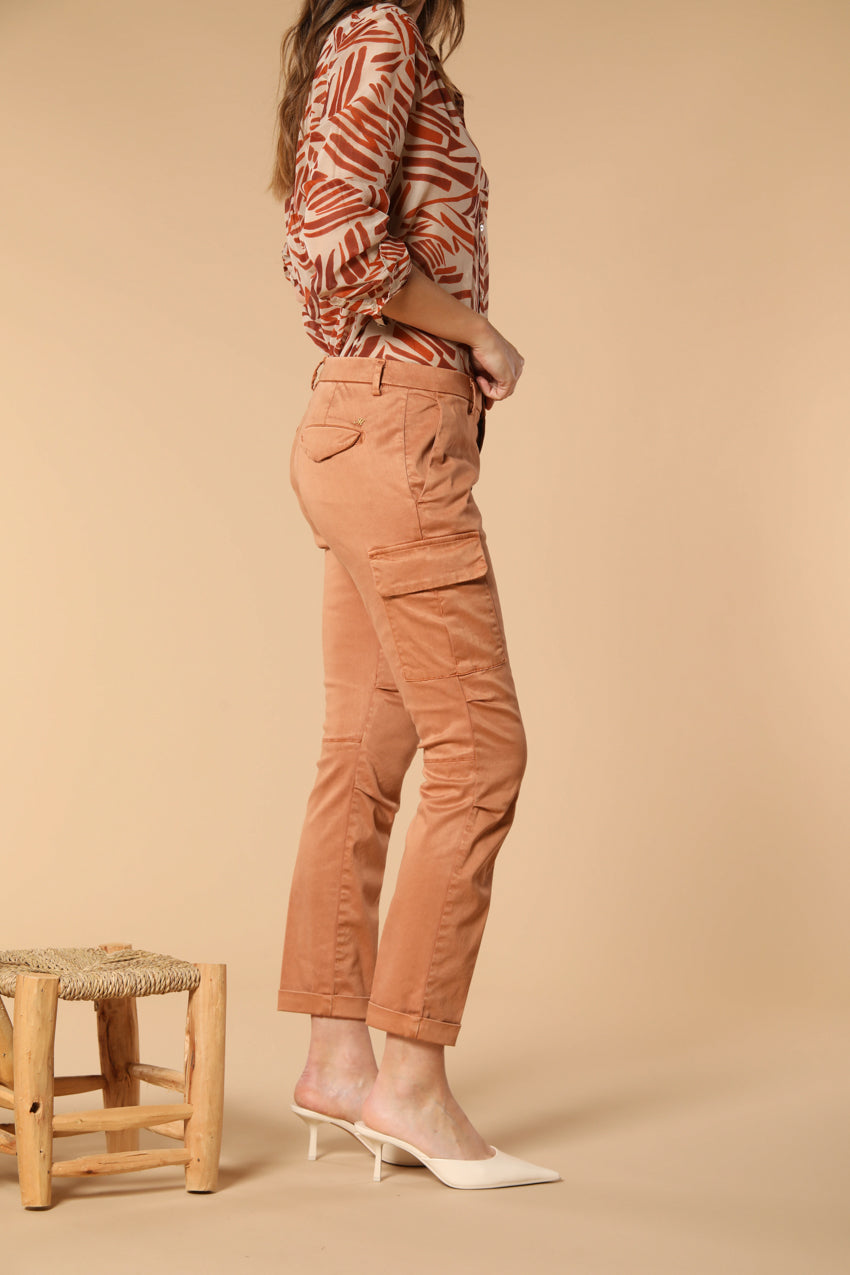 Chile City Pantalon Cargo Femme en Gabardine coupe Curvy