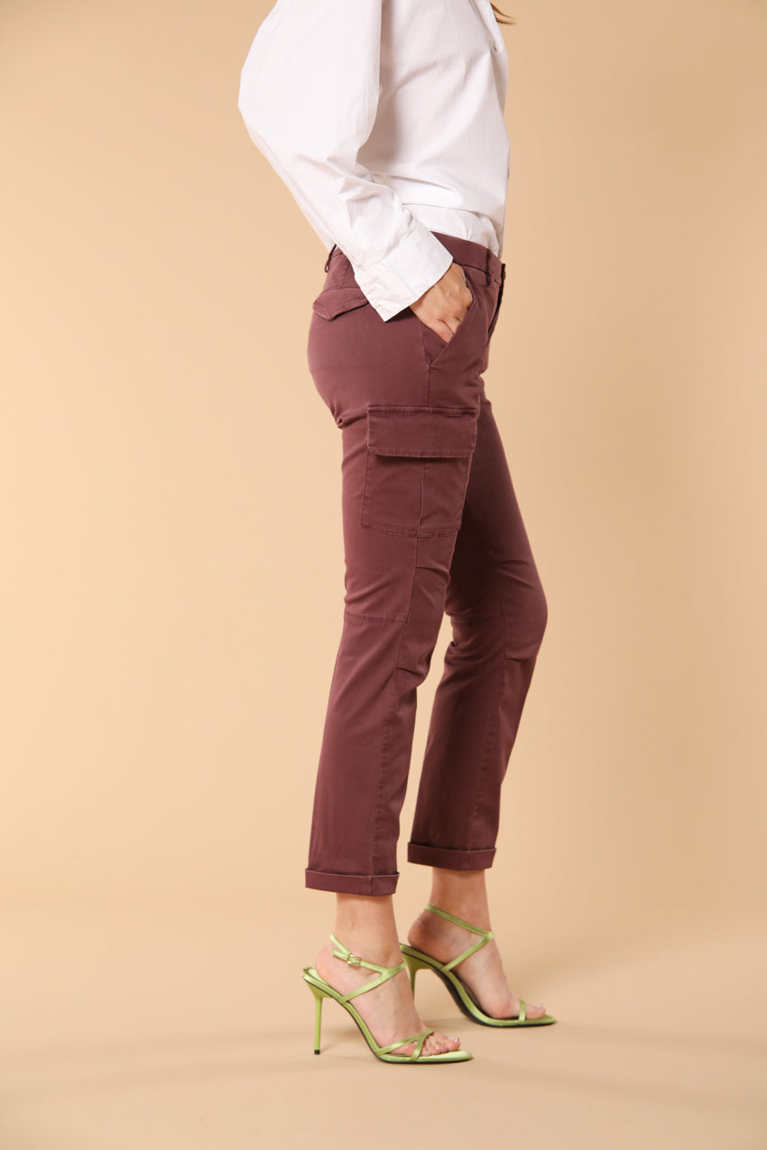 Chile City Pantalon Cargo Femme en Gabardine coupe Curvy