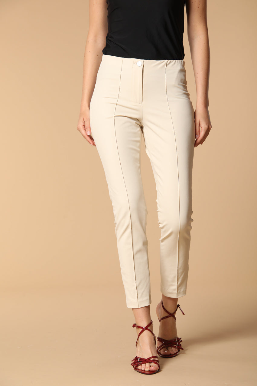Milano Damen Chino Hose aus Baumwolltwill im Slim Fit