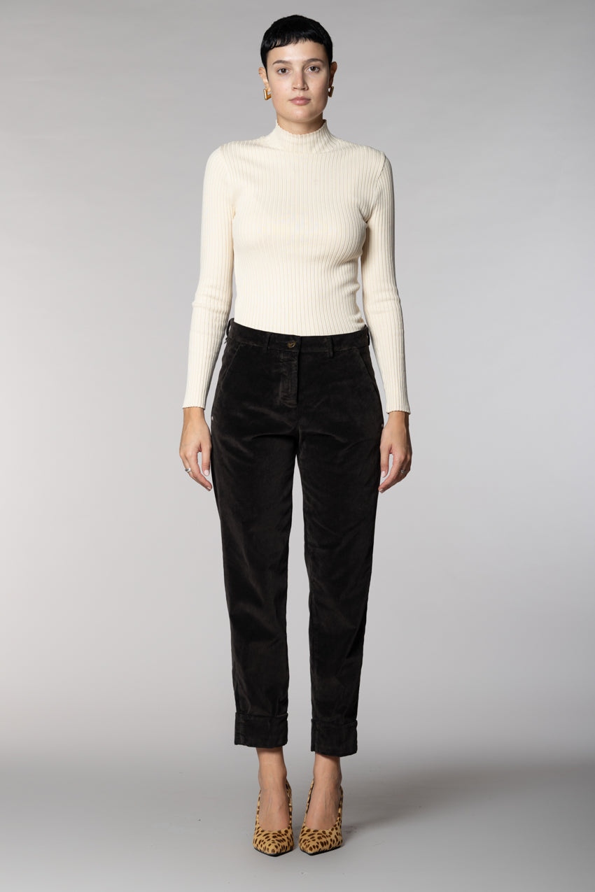 New York Carrot Damen-Chinohose aus Samt carrot fit