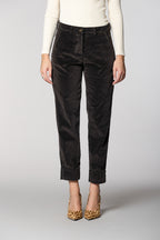 New York Carrot Damen-Chinohose aus Samt carrot fit