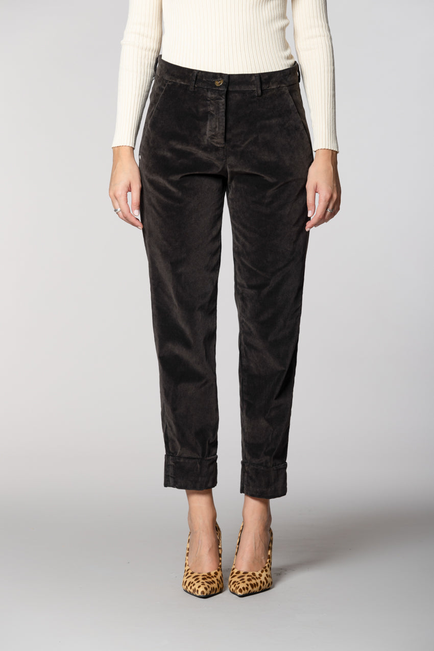 New York Carrot pantalon chino femme en velours carrot fit