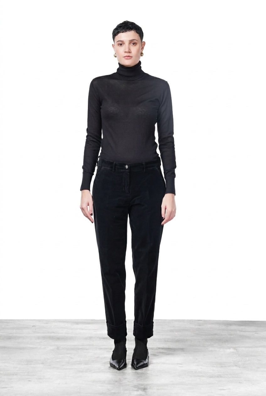 New York Carrot pantalon chino femme en velours lisse, carrot fit ①