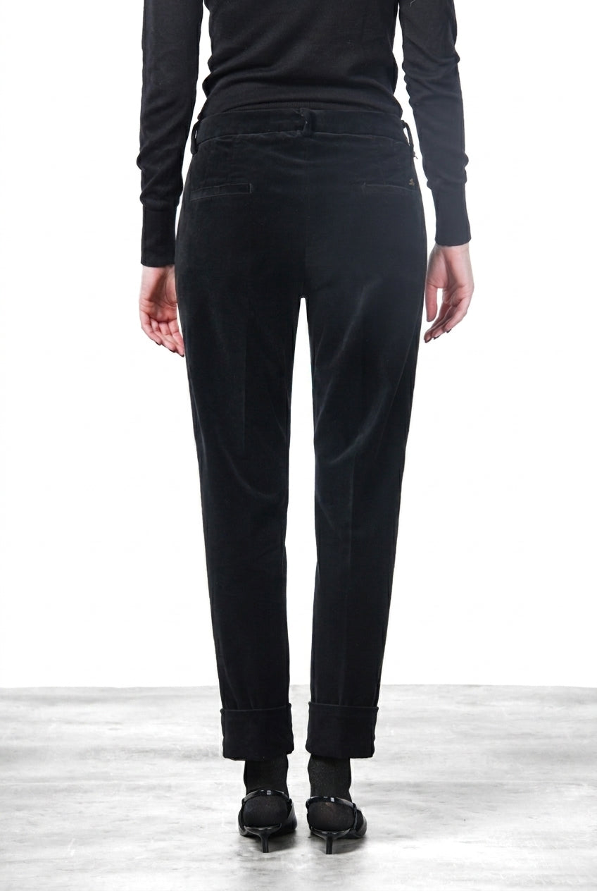 New York Carrot pantalone chino donna in velluto liscio carrot fit ①