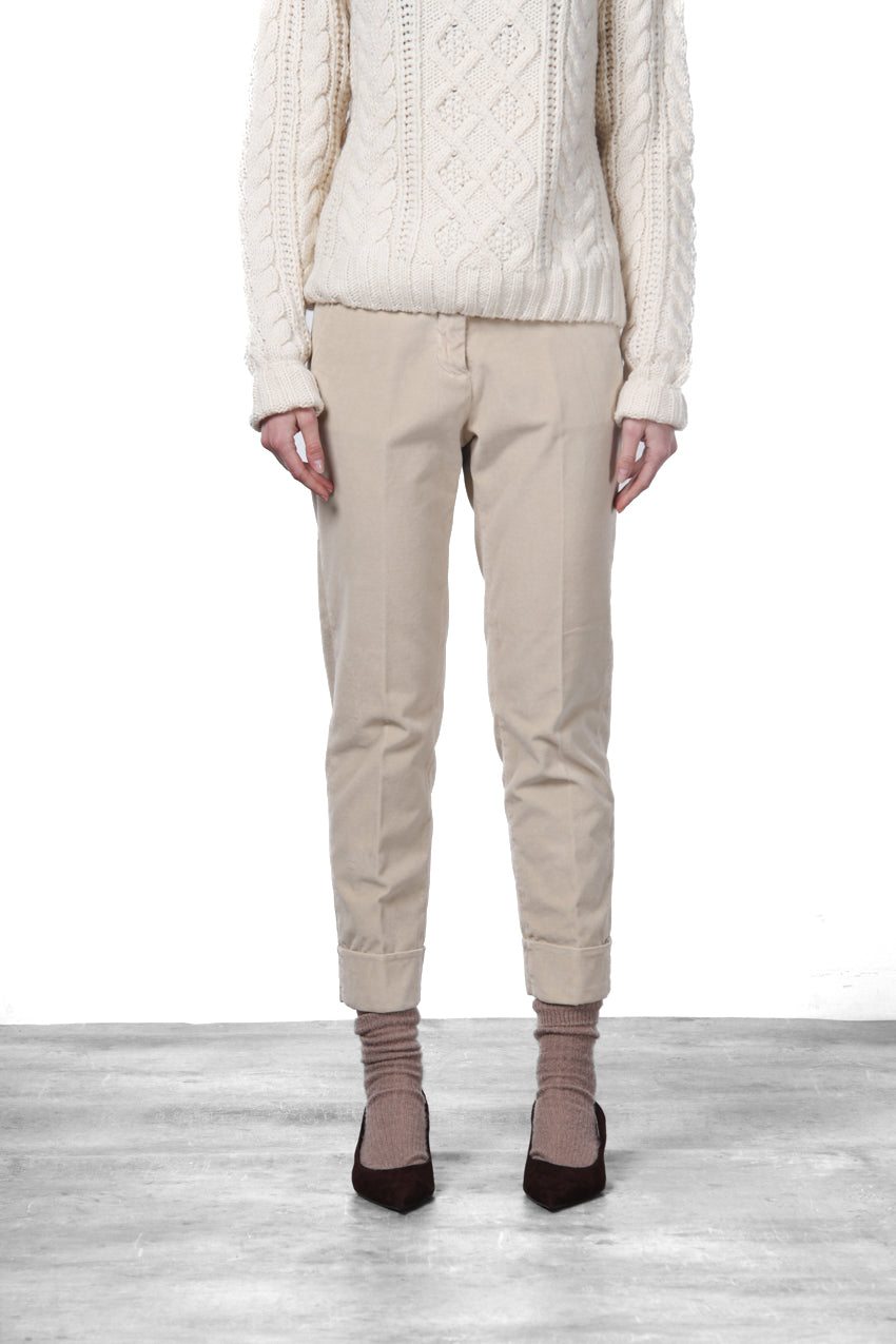 New York Carrot pantalon chino femme en velours lisse, carrot fit ①