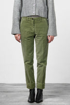 New York Carrot pantalon chino femme en velours lisse carrot fit ①
