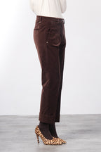 New York Carrot pantalon chino femme en velours lisse carrot fit ①

