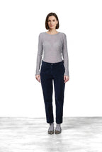 New York Carrot pantalone chino donna in velluto liscio carrot fit ①
