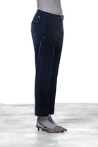 New York Carrot pantalone chino donna in velluto liscio carrot fit ①