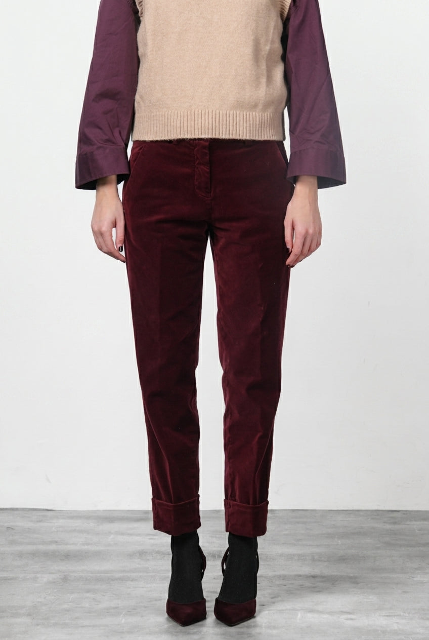 New York Carrot pantalon chino femme en velours lisse, carrot fit ①