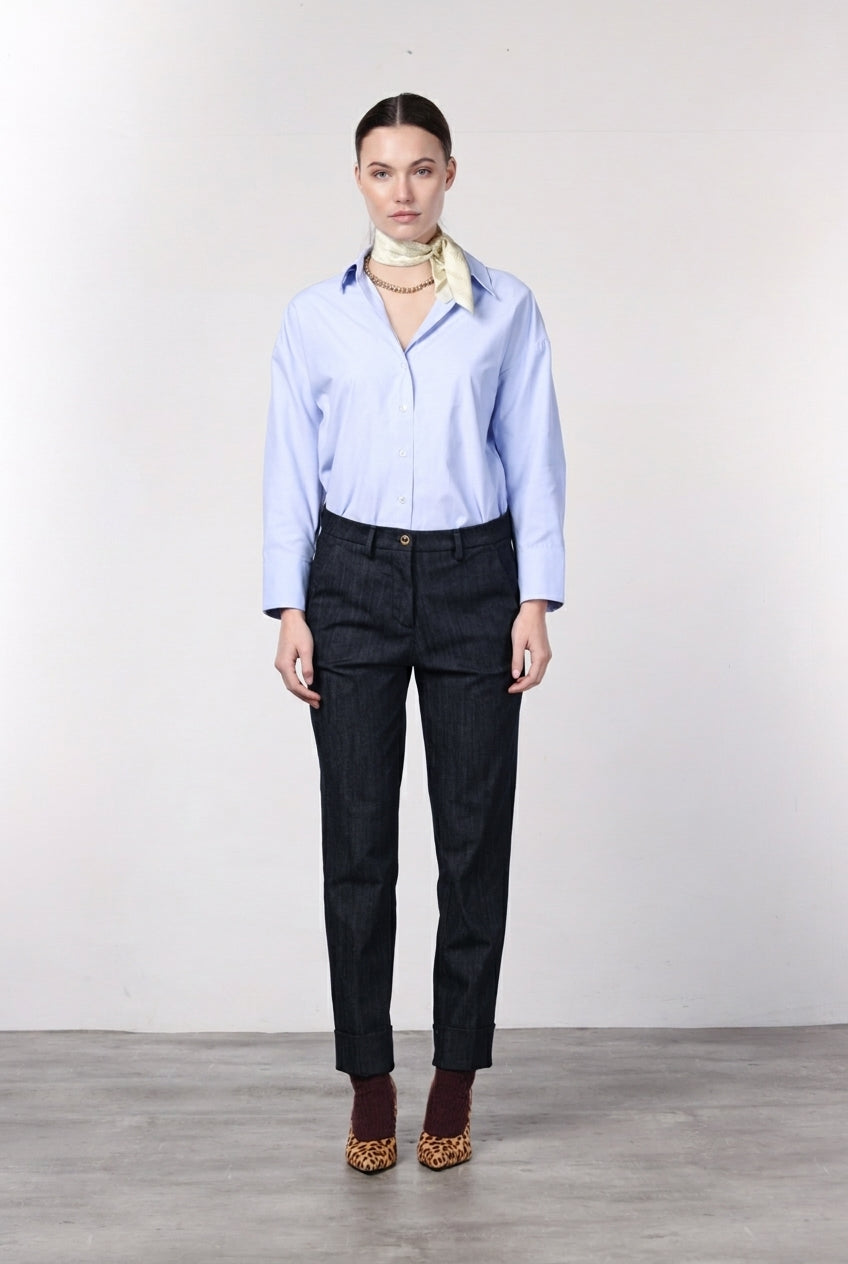 New York Carrot pantalon chino femme en denim stretch, carrot fit ①