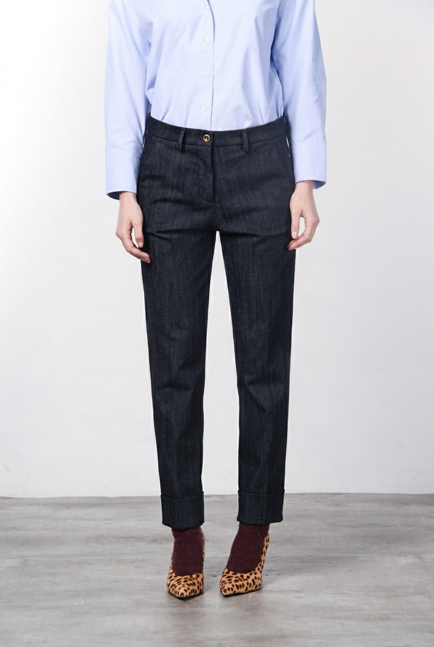 New York Carrot pantalon chino femme en denim stretch, carrot fit ①