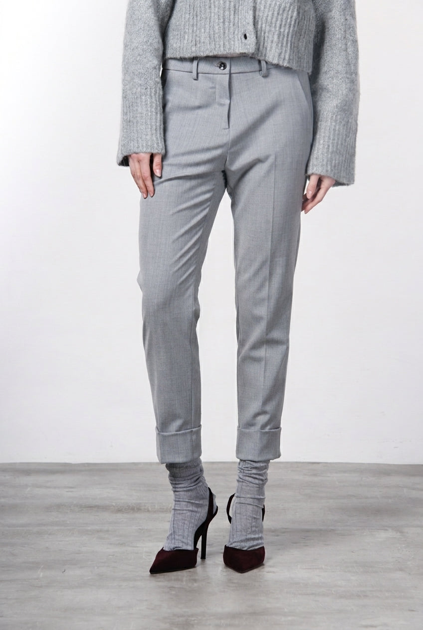New York Carrot Chinohose für Damen aus Wolle mit carrot fit