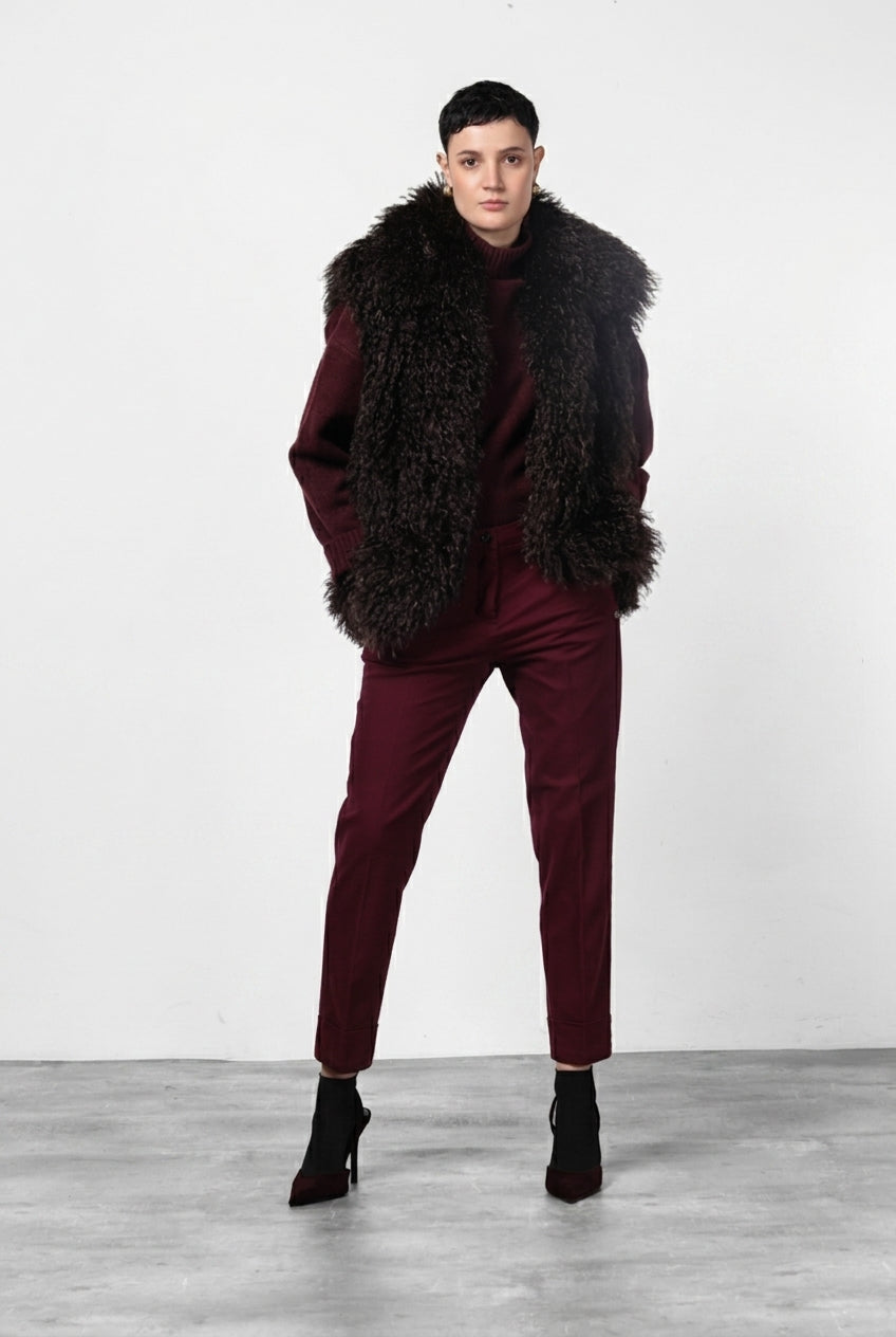 New York Carrot women’s chino pants in satin with carrot fit ①