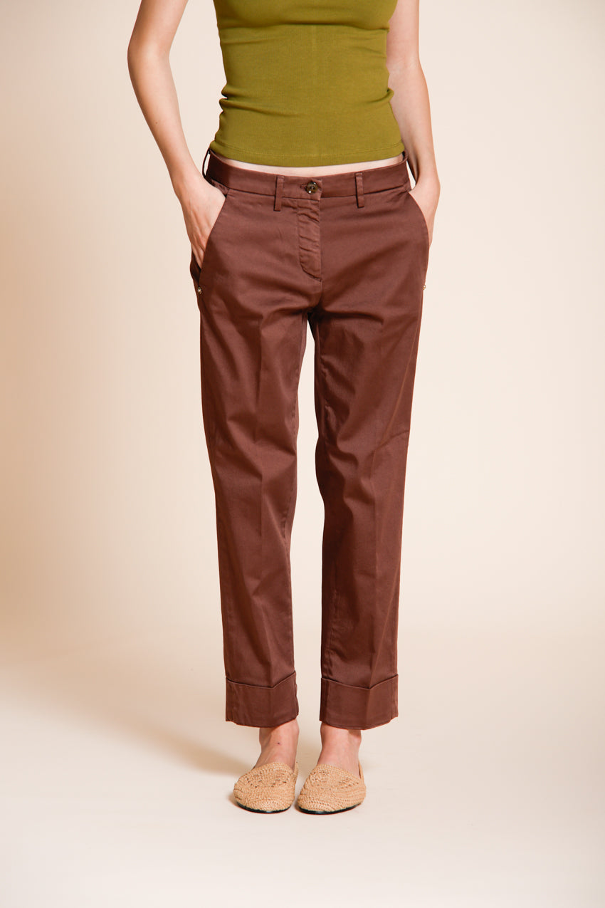 New York Carrot pantalone chino donna in raso stretch carrot fit ①