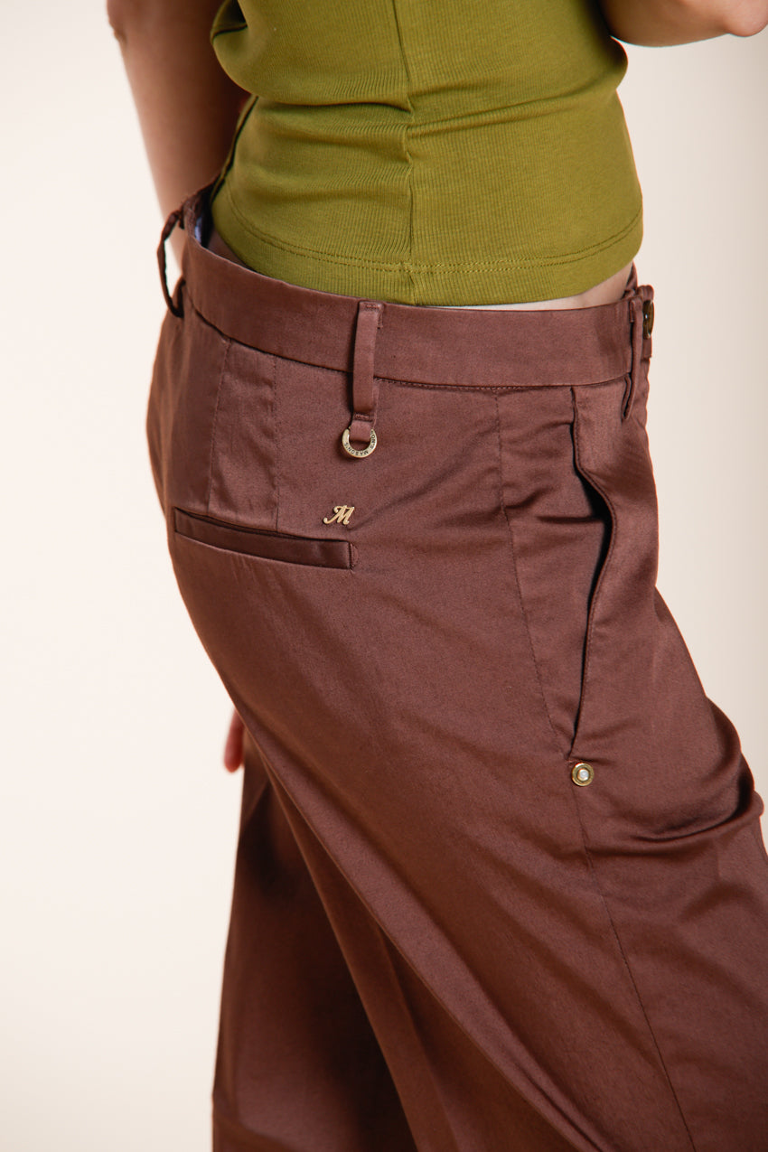 New York Carrot pantalone chino donna in raso stretch carrot fit ①