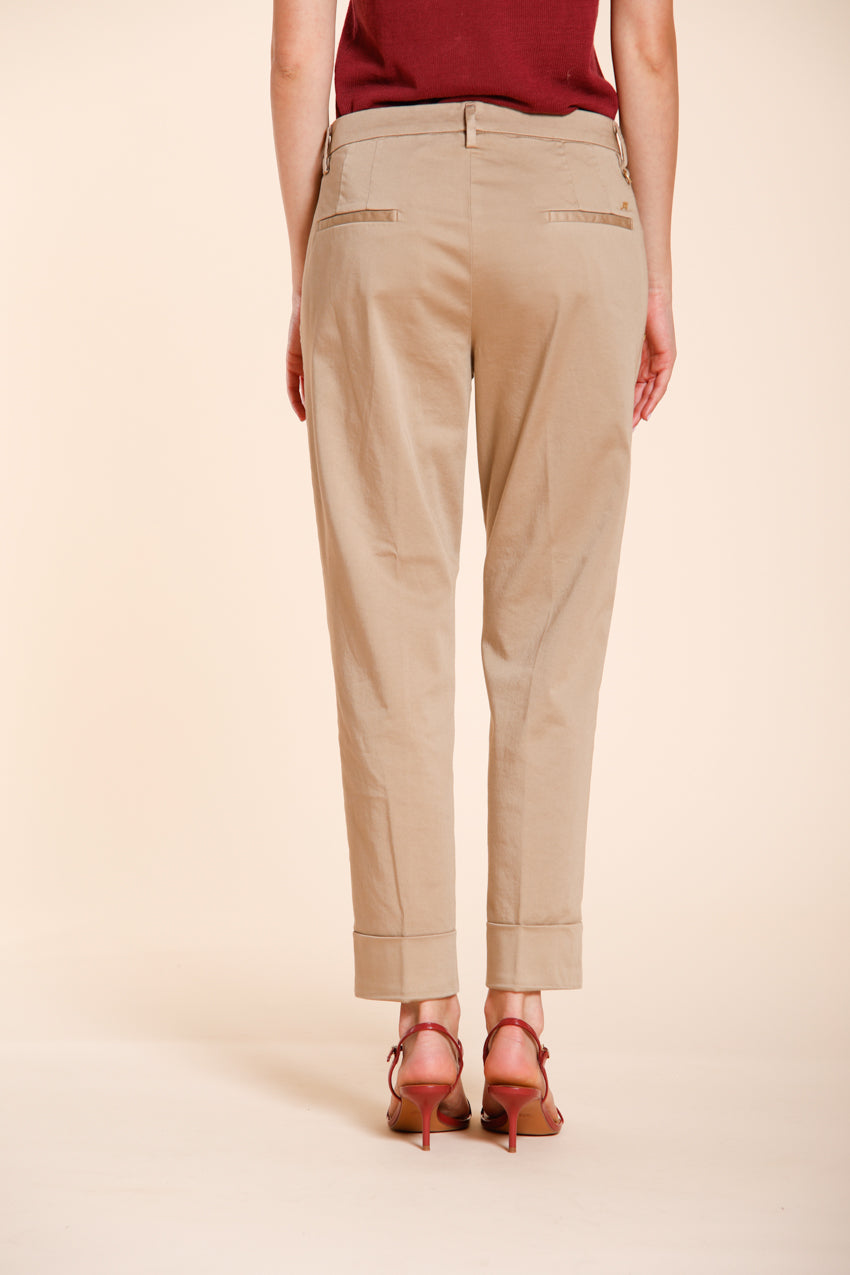 New York Carrot women's chino pants in stretch satin carrot fit ①