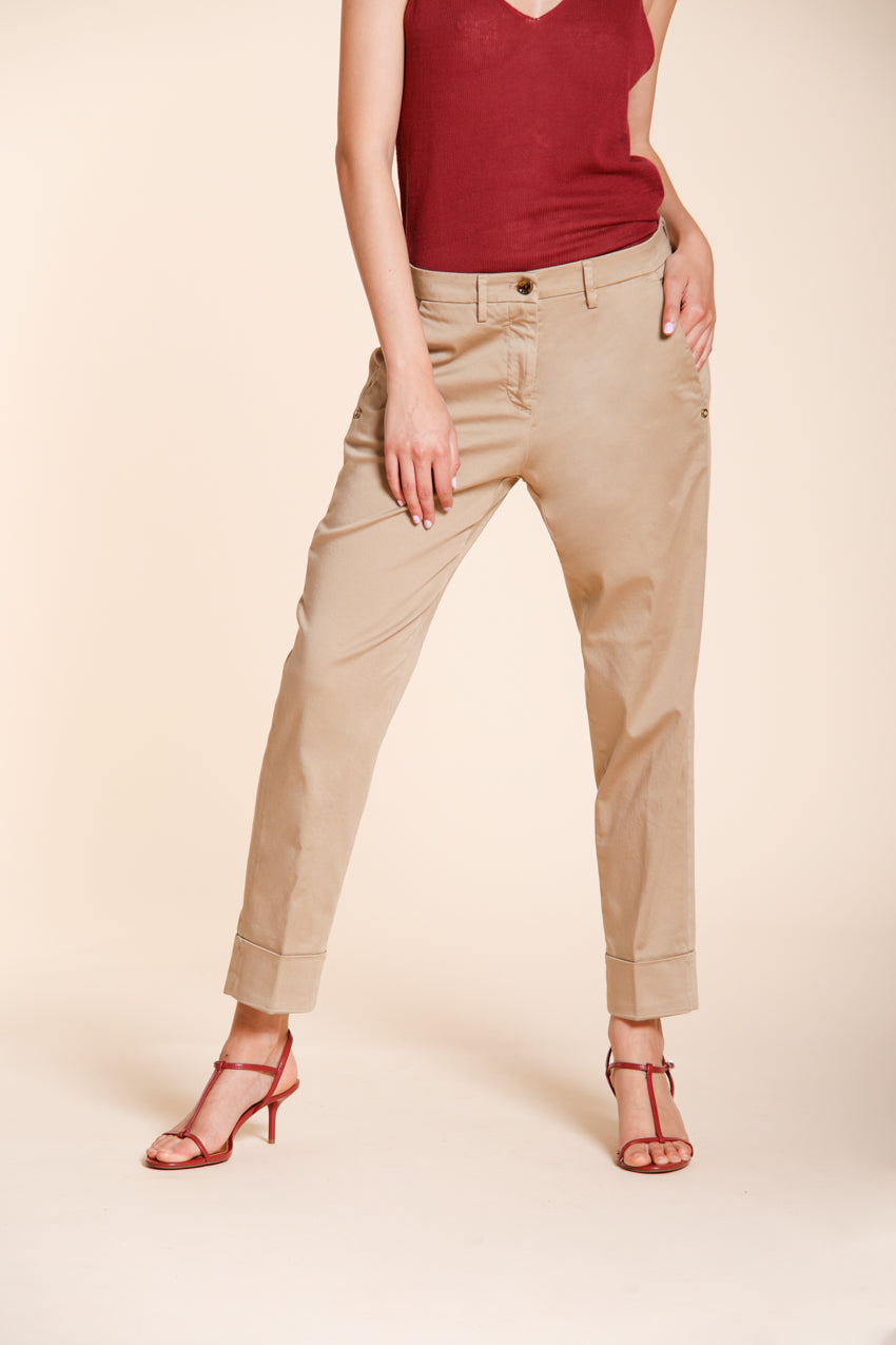 New York Carrot women's chino pants in stretch satin carrot fit ①