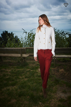 New York Carrot pantalone chino donna in cotone lana carrot fit ①