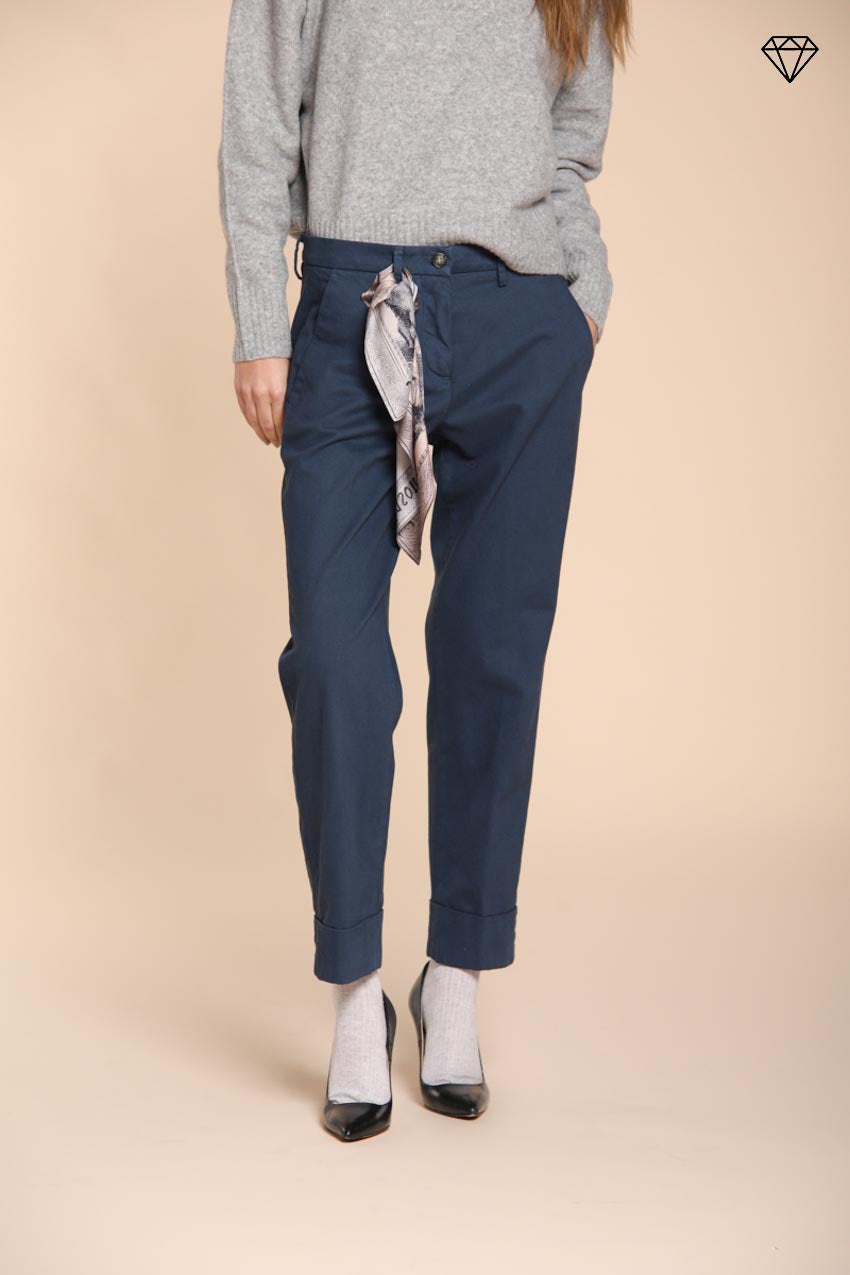 Foto 1 New York Carrot pantalone chino donna in cotone lana carrot fit ①