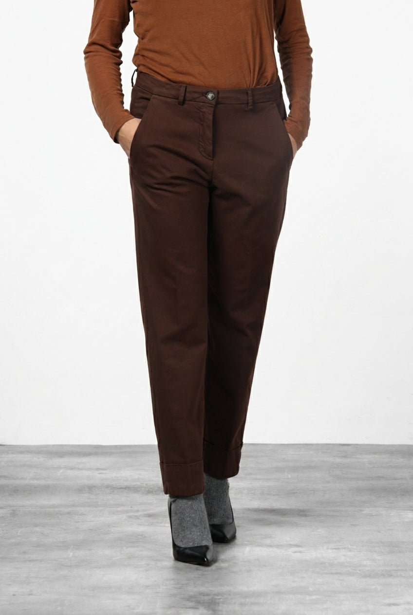 New York Carrot Chinohose für Damen aus Baumwoll- und Wollgabardine mit carrot fit ①