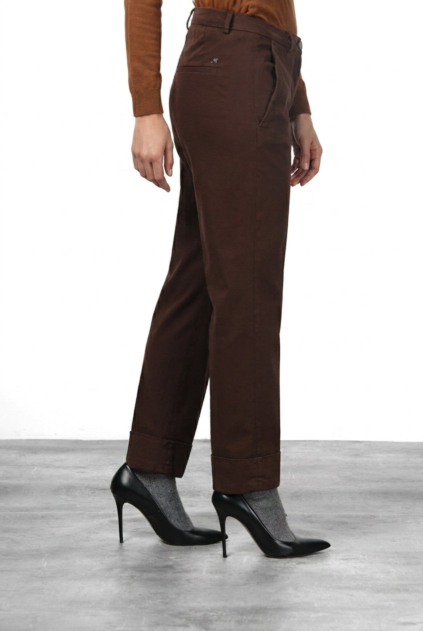 New York Carrot Chinohose für Damen aus Baumwoll- und Wollgabardine mit carrot fit ①