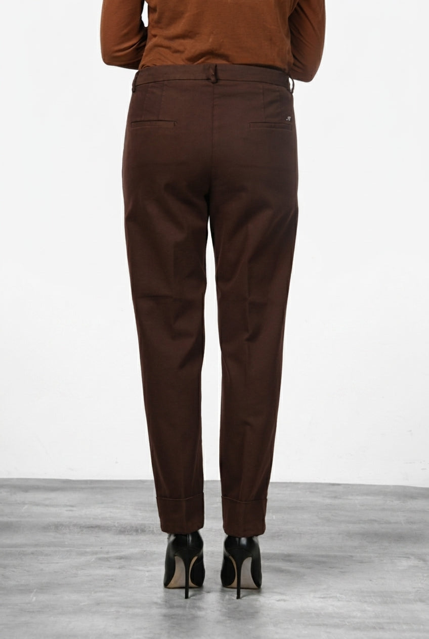 New York Carrot Chinohose für Damen aus Baumwoll- und Wollgabardine mit carrot fit ①
