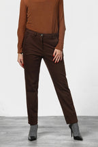 New York Carrot Chinohose für Damen aus Baumwoll- und Wollgabardine mit carrot fit ①