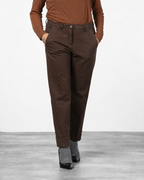 New York Carrot Chinohose für Damen aus Baumwoll- und Wollgabardine mit carrot fit ①