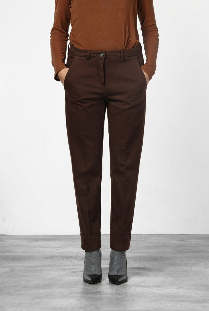 New York Carrot Chinohose für Damen aus Baumwoll- und Wollgabardine mit carrot fit ①