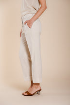 New York Carrot pantalon chino femme en twill de coton et lin carrot fit