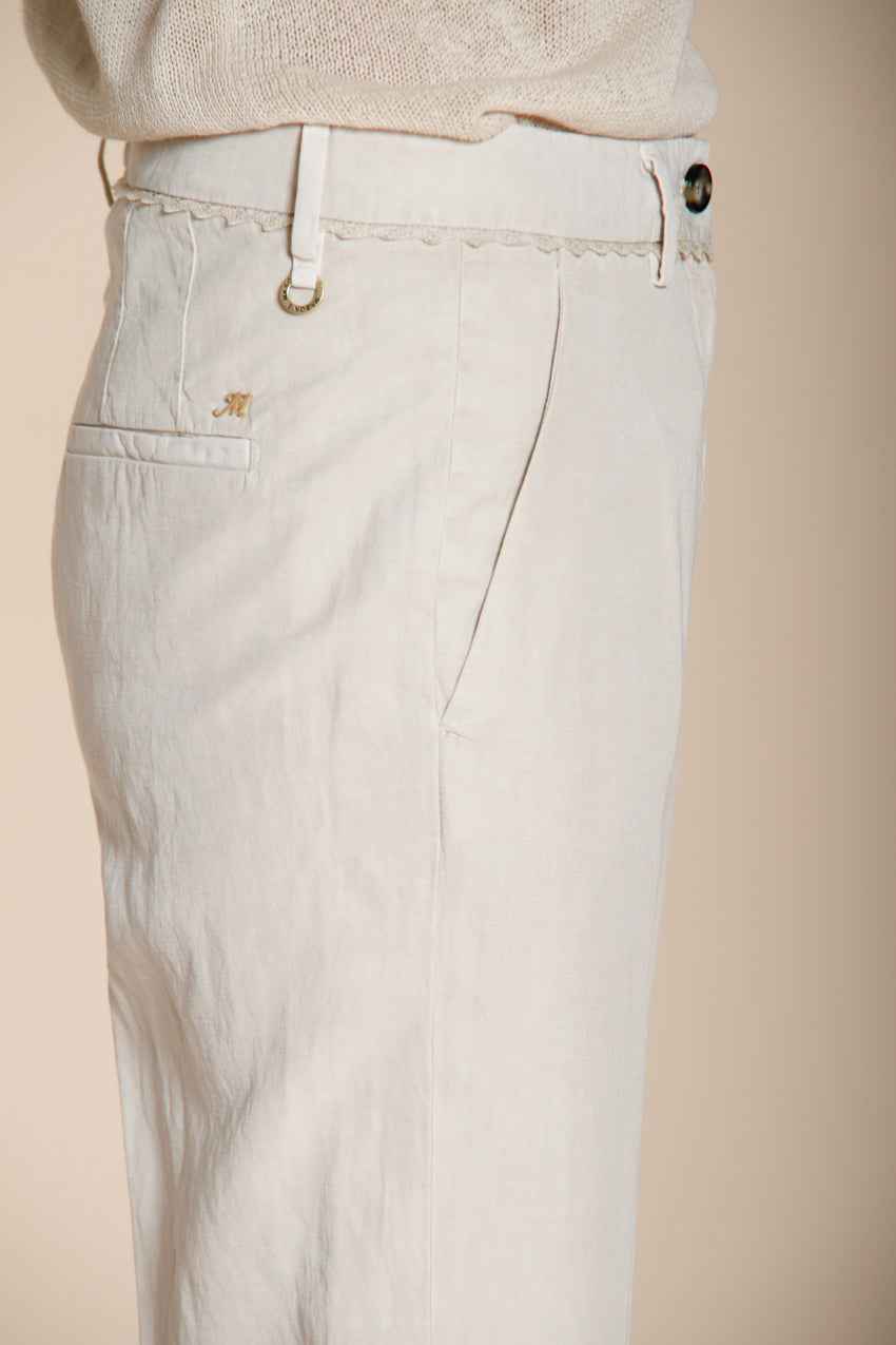 New York Carrot pantalon chino femme en twill de coton et lin carrot fit