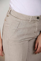 New York Carrot pantalone chino donna in twill di cotone e lino carrot fit