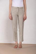 New York Carrot pantalone chino donna in twill di cotone e lino carrot fit