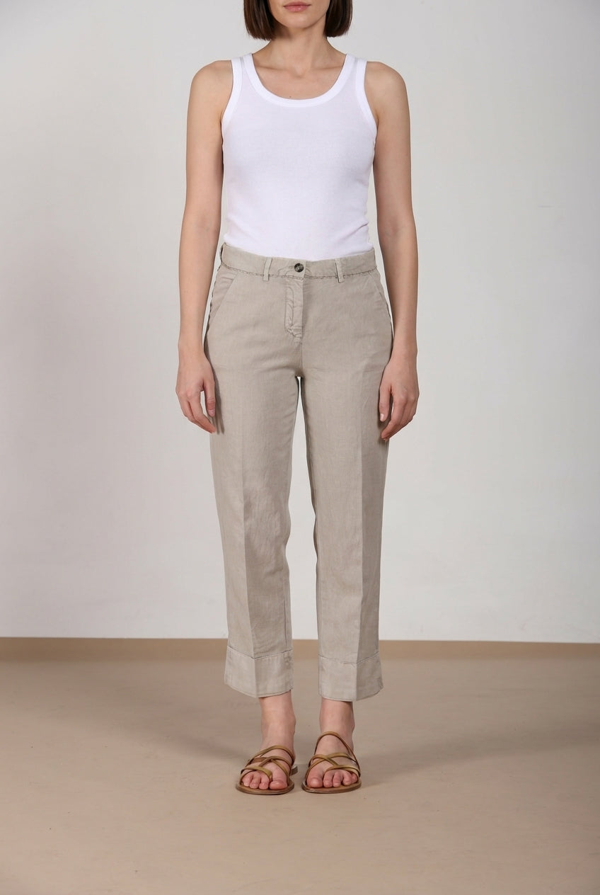 New York Carrot Hose Chino Damen aus Baumwoll- und Leinen-Twill carrot fit