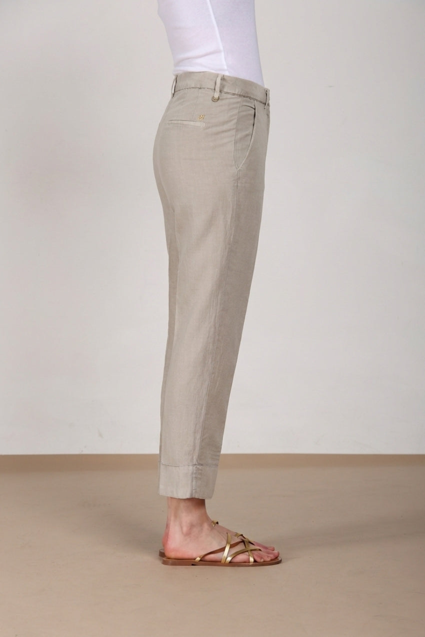 New York Carrot Hose Chino Damen aus Baumwoll- und Leinen-Twill carrot fit
