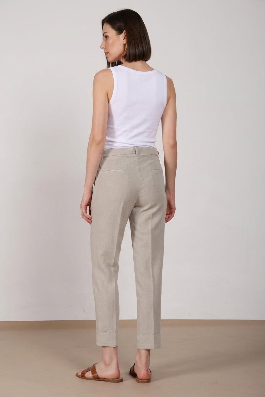 New York Carrot Hose Chino Damen aus Baumwoll- und Leinen-Twill carrot fit