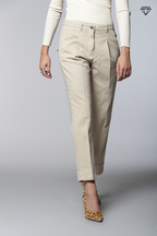 New York Carrot Pince pantalone chino donna in cotone cashmere carrot fit ①