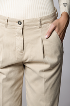 New York Carrot Pince pantalone chino donna in cotone cashmere carrot fit ①