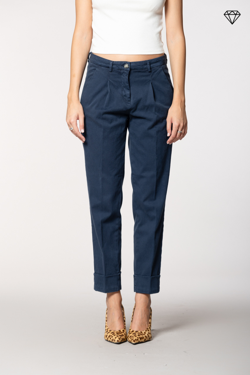 New York Carrot Pince pantalon chino femme en coton et cachemire carrot fit ①