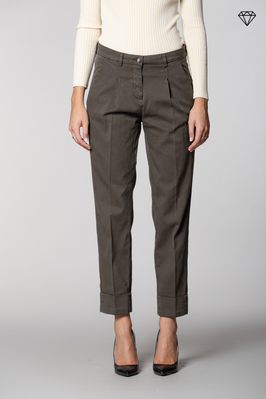 New York Carrot Pince pantalon chino femme en coton et cachemire carrot fit ①