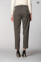 New York Carrot Pince pantalone chino donna in cotone cashmere carrot fit ①