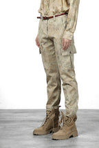 Marlene Cargo Cargo-Hose für Damen aus Bull mit schattiertem Blumenmuster und carrot fit