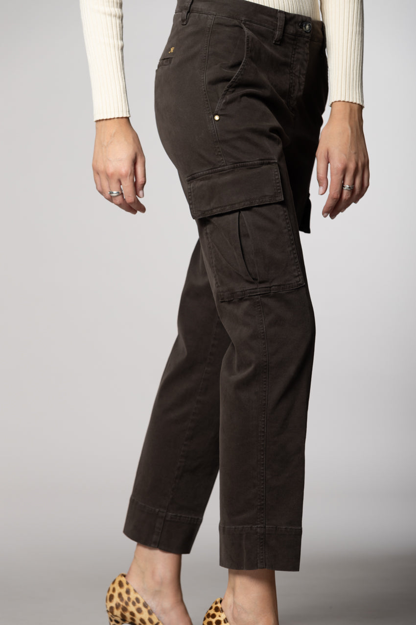 Marlene Cargo pantalon cargo femme en gabardine carrot fit