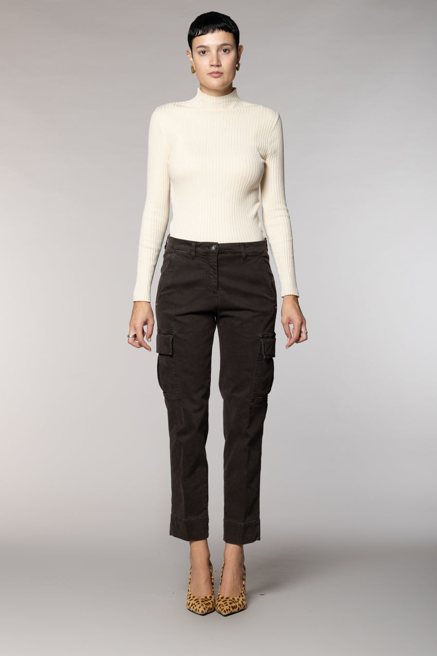 Marlene Cargo pantalon cargo femme en gabardine carrot fit