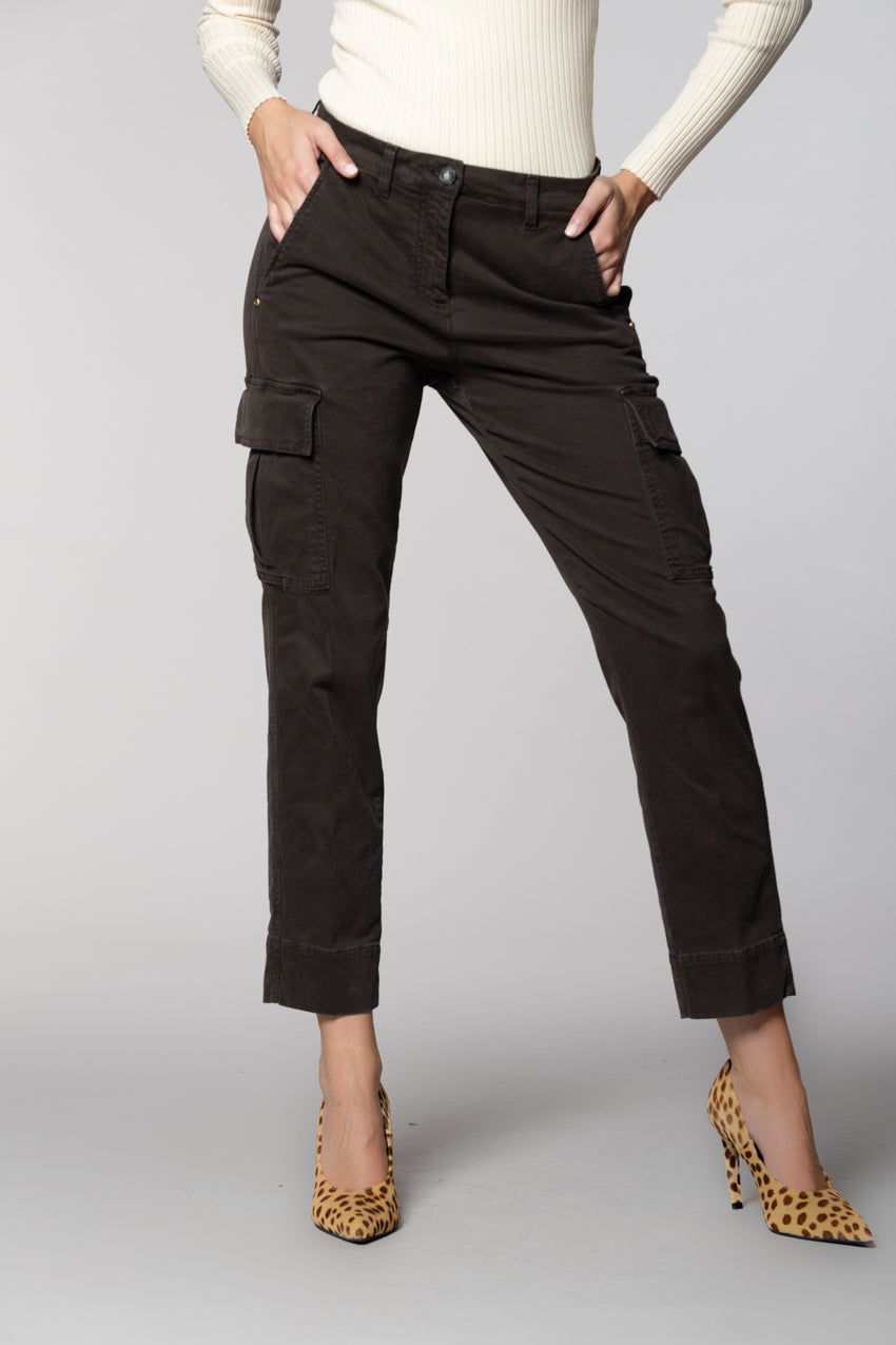 Marlene Cargo pantalon cargo femme en gabardine carrot fit
